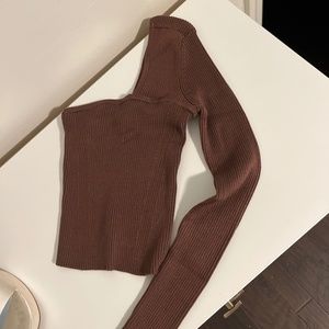Brown Abercrombie & Fitch one sleeve top